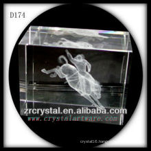 K9 3D Subsurface Horse Inside Crystal Rectangle